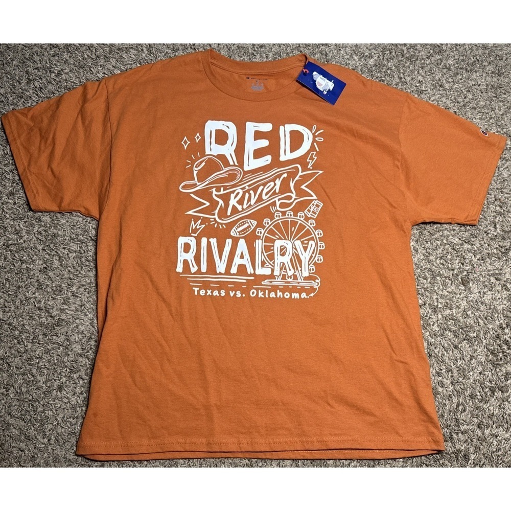 NEW Champion Red River Rivalry Texas Longhorns vs Oklahoma Sooners T-Shirt (XL)